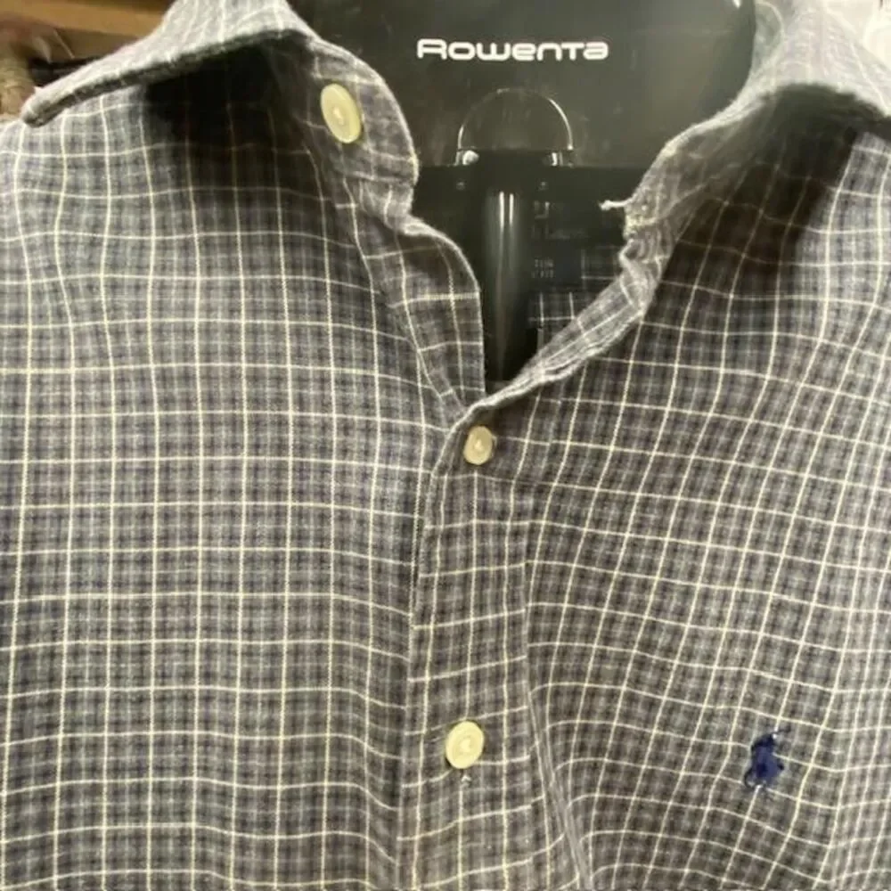 Polo Ralph Lauren XXL Classic Fit Gray Plaid Button Front Shirt Men's